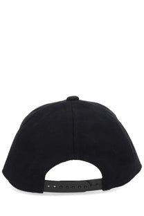 Versace jeans couture men’s black baseball cap with structured crown and adjustable strap at the back