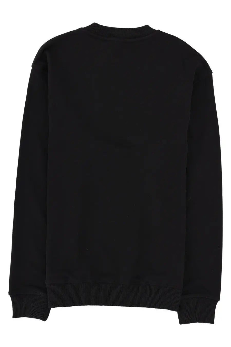 Versace jeans couture men’s felpa con black black crewneck sweatshirt with ribbed cuffs and hem