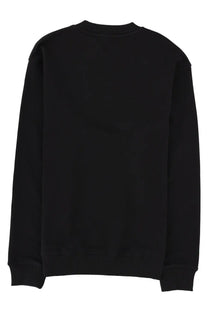 Versace jeans couture men’s felpa con black black crewneck sweatshirt with ribbed cuffs and hem