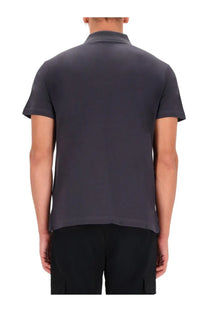 Versace Jeans Couture men’s dark gray short-sleeved polo shirt with classic collar and neatly stitched hem