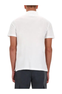 Versace Jeans Couture men’s white polo shirt with short sleeves classic collar and neatly stitched hem