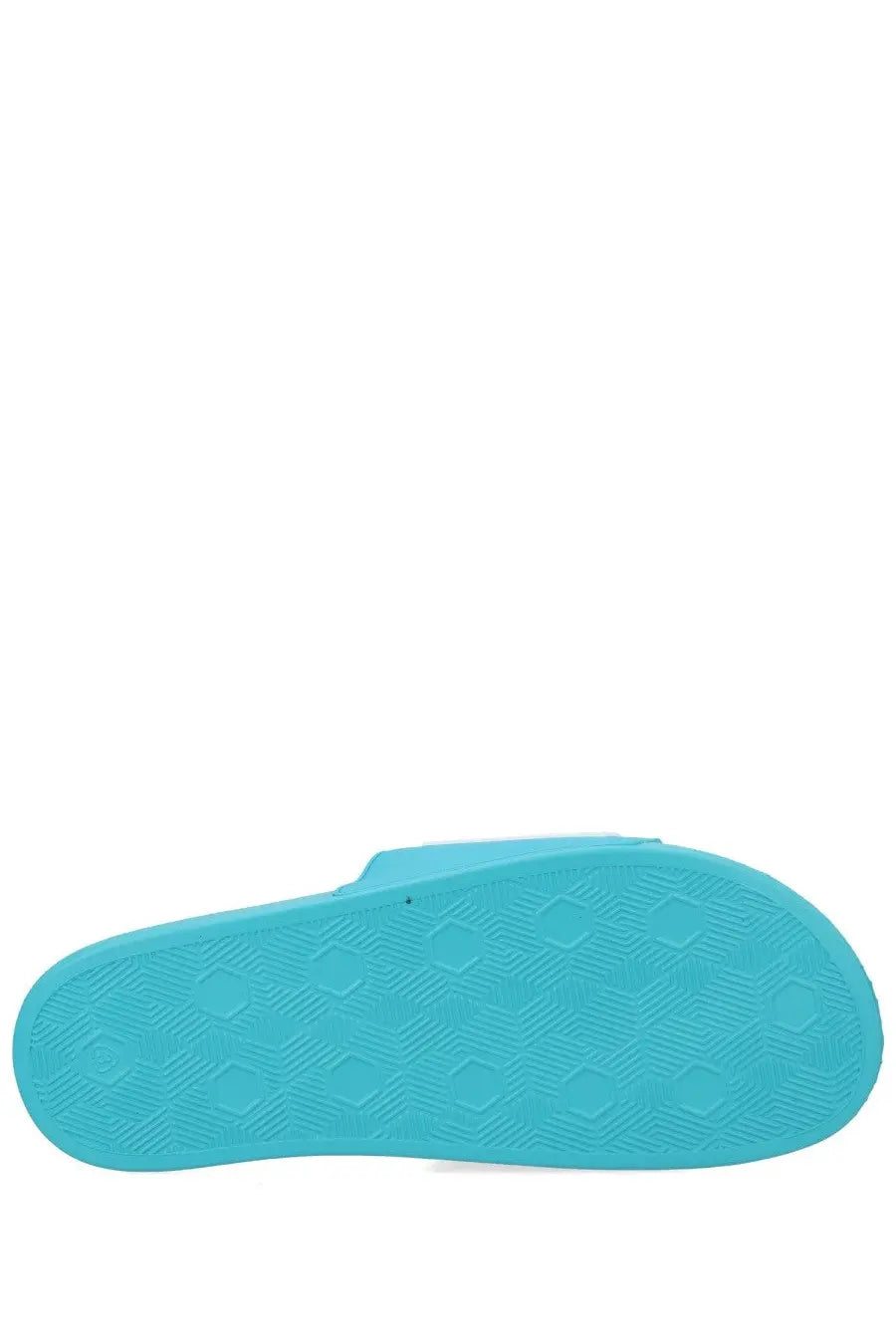 Versace Jeans Couture men’s blue rubber slide sandal with textured diamond-patterned sole for casual wear