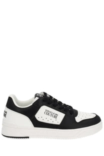 Versace Jeans Couture men’s starlight sneaker white low-top with black and white color and perforated toe box detailing