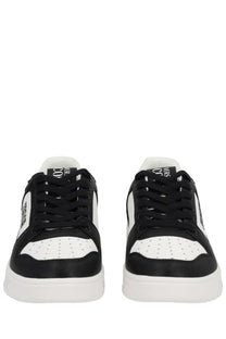 Versace Jeans Couture men’s starlight sneaker white black and white low-top with perforated leather panels and rubber sole