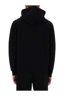 Versace jeans couture men’s black hooded sweatshirt with minimalist design and soft smooth fabric