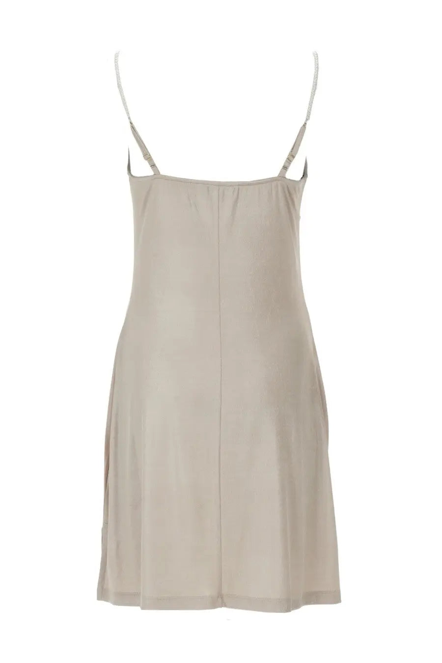 Versace Jeans Couture women’s beige sleeveless mini abito in raso with delicate thin straps