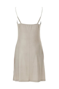 Versace Jeans Couture women’s beige sleeveless mini abito in raso with delicate thin straps