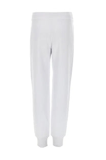 Versace jeans couture women’s white cotton jogging pants with relaxed fit and elastic cuffs