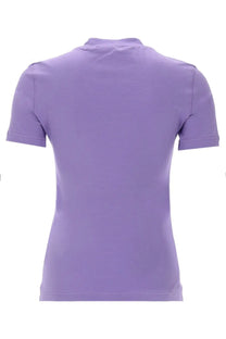 Versace Jeans Couture women’s lavender short-sleeved polo shirt with classic collar and stitched seams
