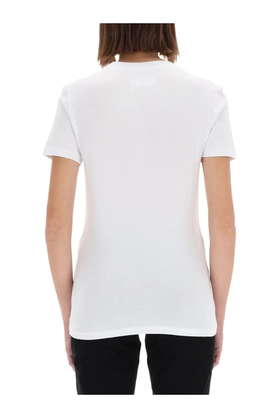 Versace Jeans Couture women’s white shirt made of cotton with a simple crew neck and short sleeves