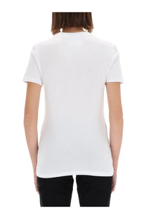 Versace Jeans Couture women’s white shirt made of cotton with a simple crew neck and short sleeves