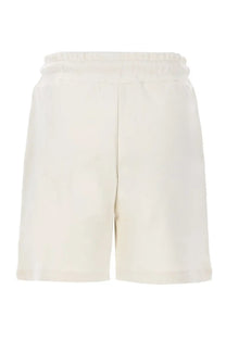 Versace Jeans Couture women’s cream shorts with soft texture elastic waistband and clean design in con white color
