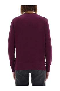Versace Jeans Couture women’s deep burgundy long-sleeved sweatshirt with crew neck and ribbed cuffs