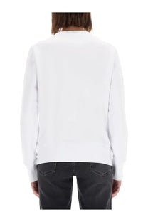 Versace Jeans Couture women’s white long-sleeved sweatshirt with a simple clean design in soft fabric