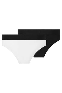 A pair of versace men’s minimalist briefs in white and black with smooth fabric and clean lines multicolor pack