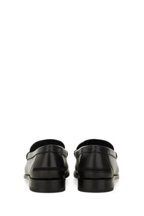 Versace men’s moccasin medusa white black leather loafers with sleek polished finish and classic slip-on design