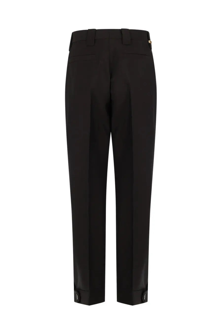 Versace men’s pantalone in lana mohair brown tailored trousers with sleek straight-leg cut and subtle front pleats