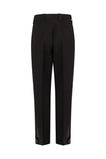 Versace men’s pantalone in lana mohair brown tailored trousers with sleek straight-leg cut and subtle front pleats