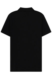 Versace men’s black polo shirt with short sleeves classic collar and smooth fabric for stylish casual wear