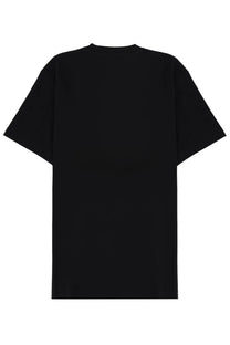 Versace men’s black oversized t-shirt with classic crew neck and short sleeves in cotton fabric