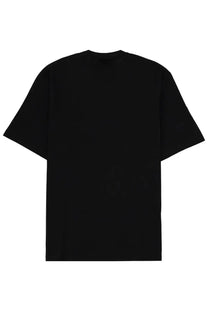 Versace men’s black oversized t-shirt with relaxed fit and short sleeves made from soft cotton material