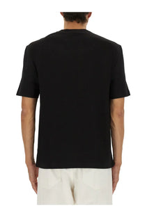 Versace men’s black short-sleeved crew neck t-shirt made from premium cotton for casual and stylish wear