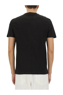Versace men’s black short-sleeved crew neck shirt made from high-quality fabric for casual and stylish wear