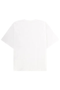 Versace men’s white short-sleeved shirt with relaxed fit and chest pocket in minimalist design