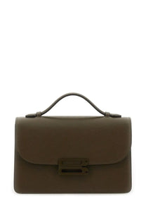 Victoria Beckham women’s mini Dorian bag in olive green leather with a minimalist design and rectangular clasp