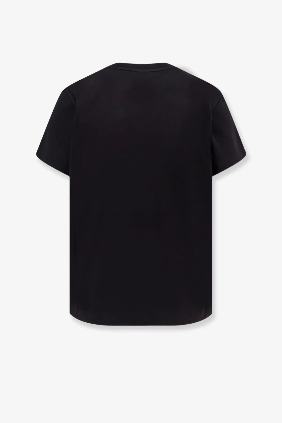 Vince women’s black cotton short-sleeved t-shirt with a simple solid design shown from the front