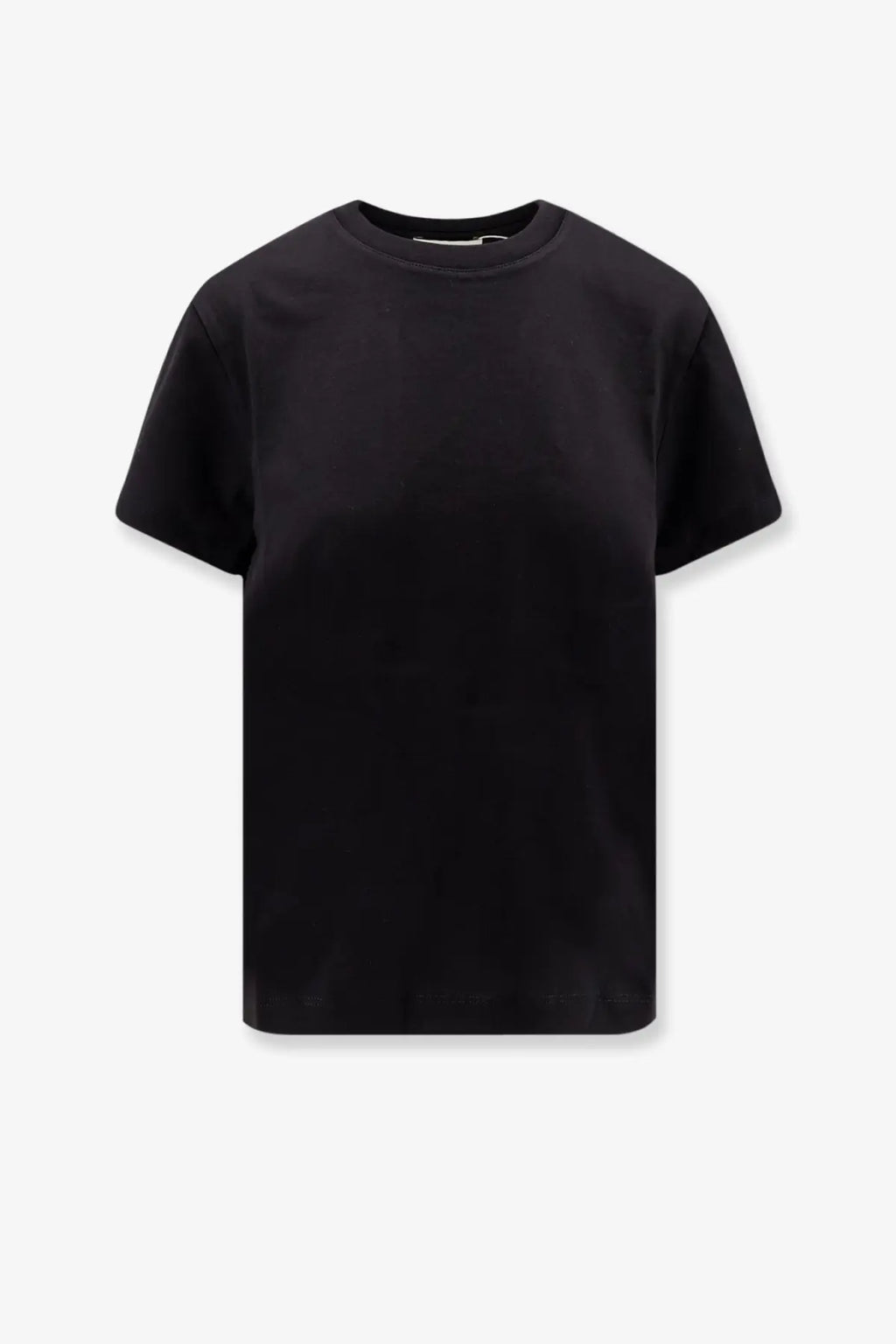 Vince women’s black cotton t-shirt with classic crew neck and short sleeves front view