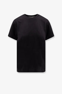 Vince women’s black cotton t-shirt with classic crew neck and short sleeves front view