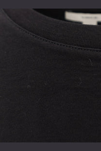 Vince women’s cotton shirt black black cotton t-shirt with ribbed crew neck and subtle stitching details