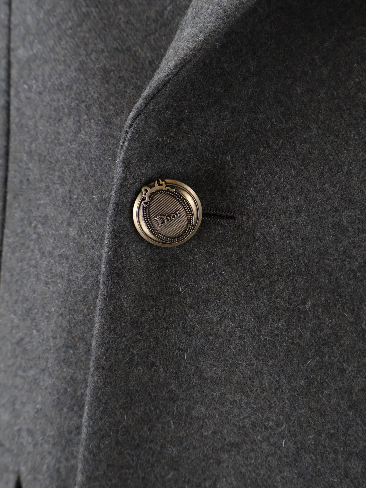 Dior Men's Virgin Wool and Cashmere Flannel Double Breasted Blazer Green