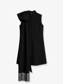 Dior Women's Virgin Wool and Silk Crêpe Dress Black