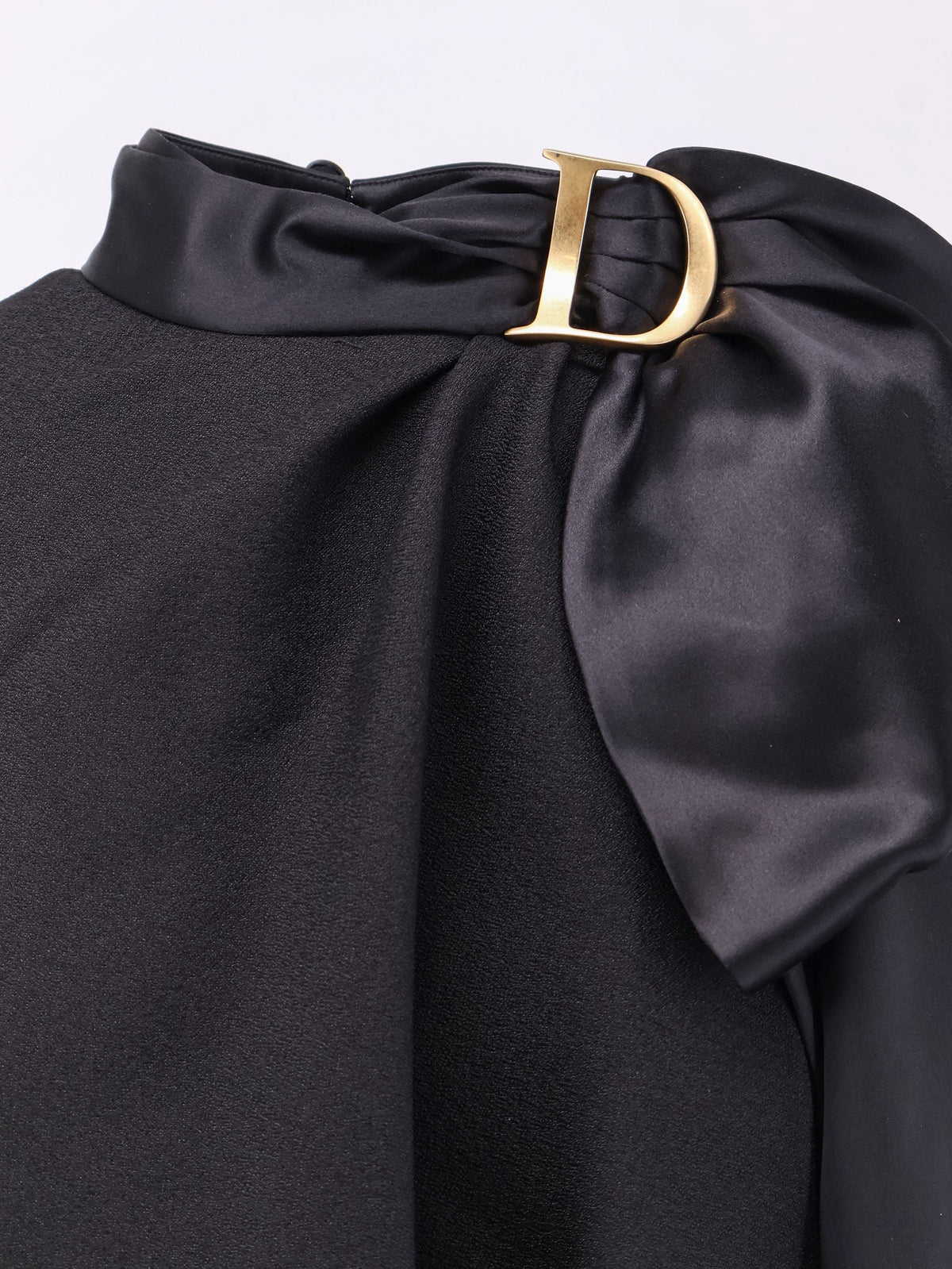 Dior Women's Virgin Wool and Silk Crêpe Dress Black