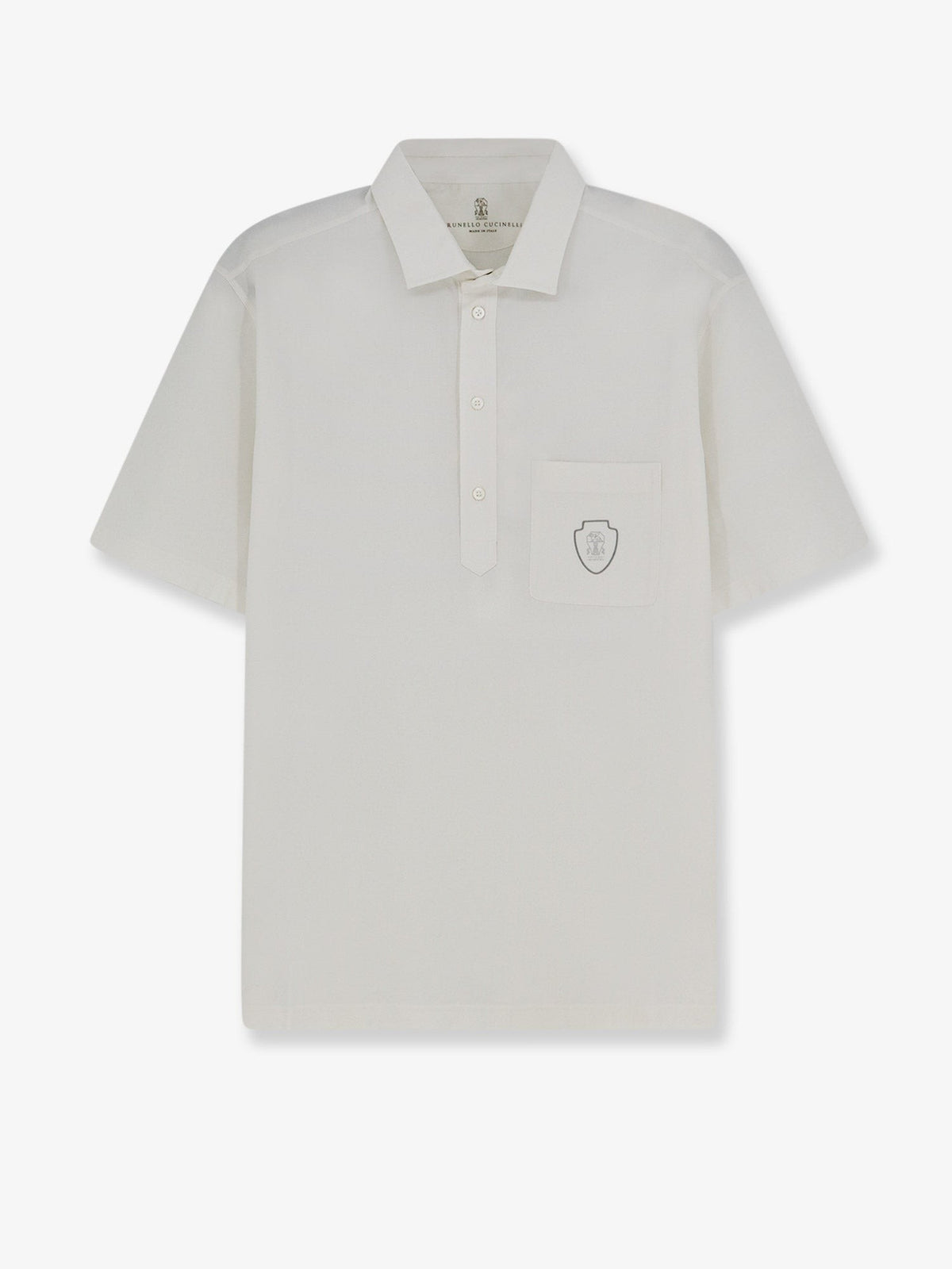 Brunello Cucinelli Men's Virgin Wool Polo Shirt White
