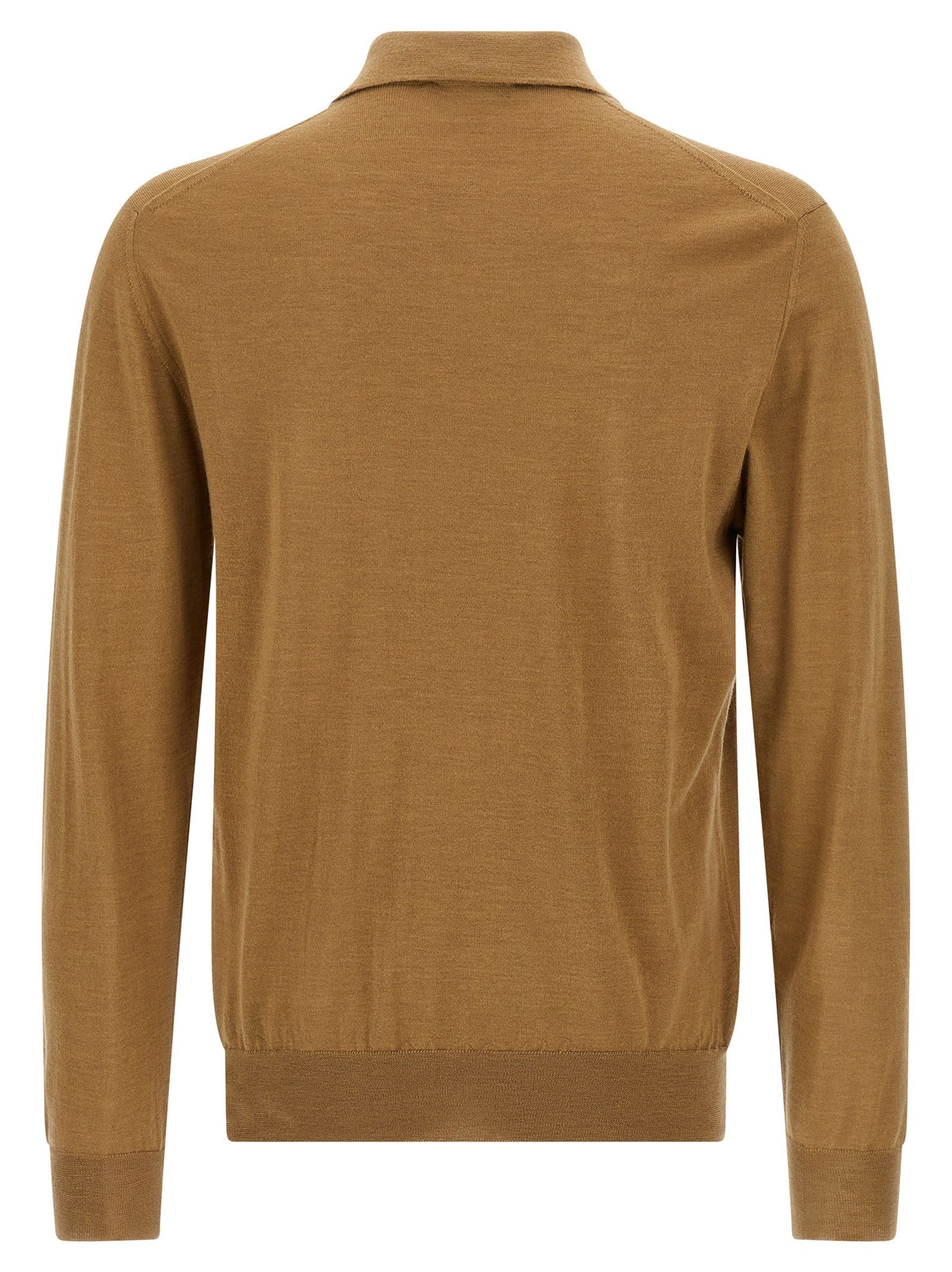 Zanone Virgin Wool Polo Shirt Beige