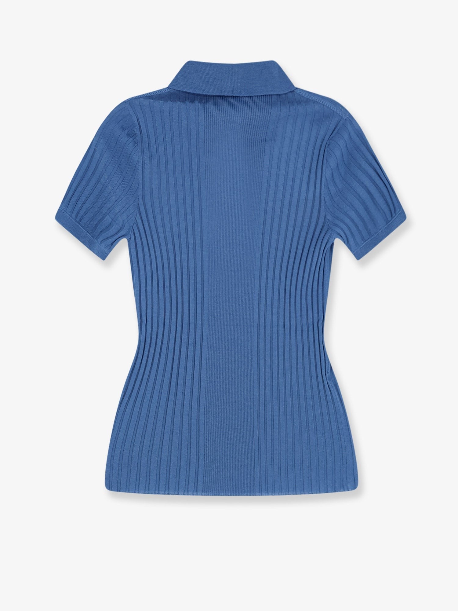 Miu Miu Women's Virgin Wool Polo Shirt Blue