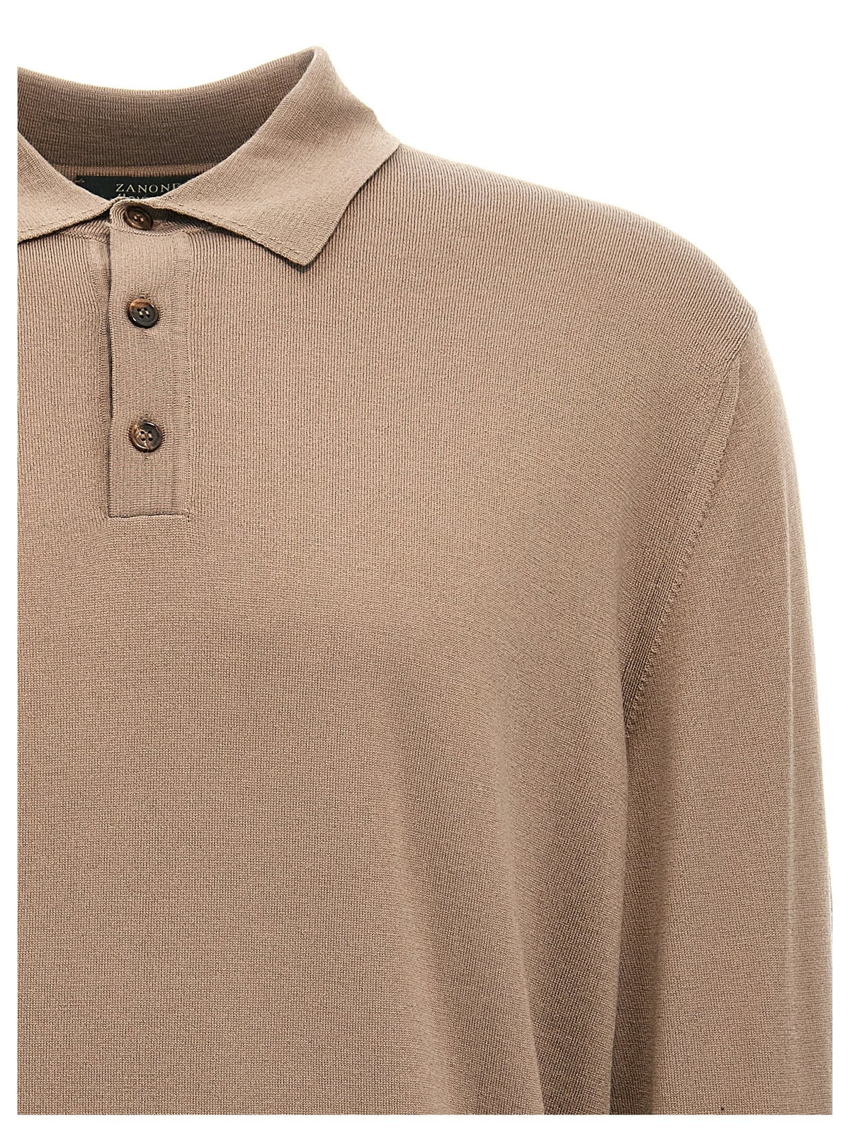 Zanone Virgin Wool Polo Shirt Beige