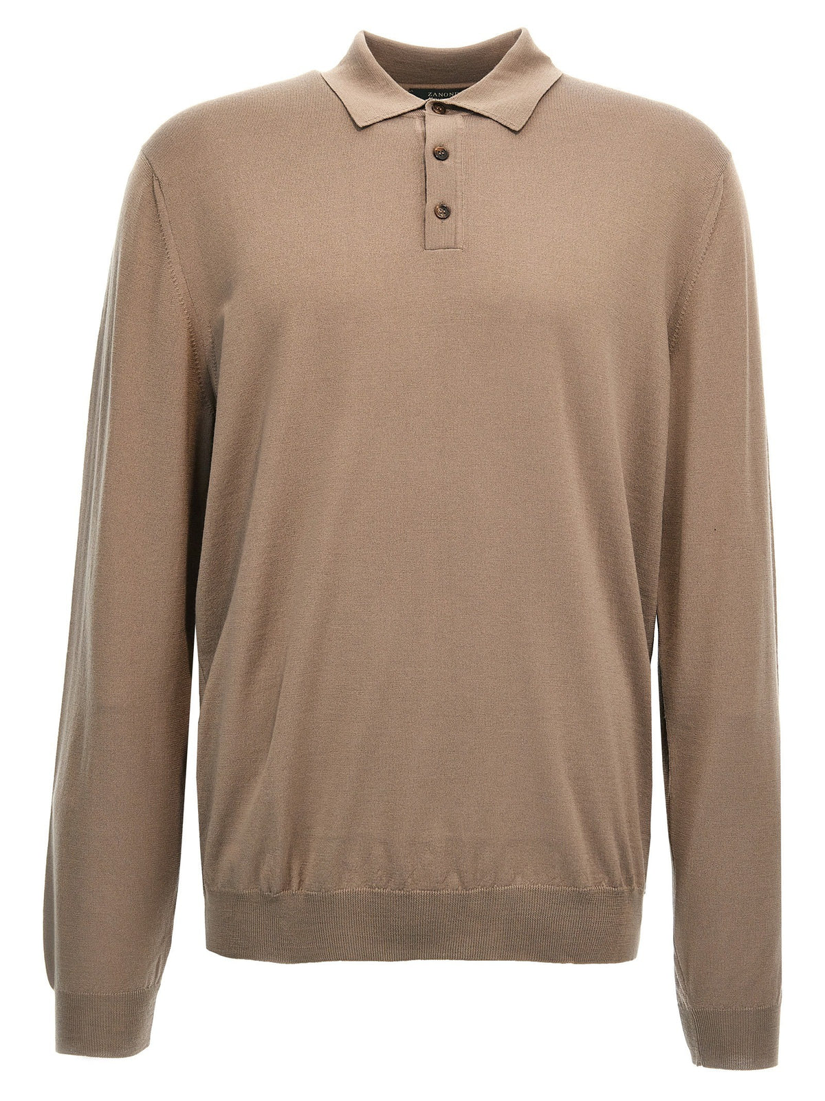 Zanone Virgin Wool Polo Shirt Beige