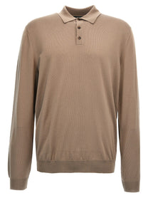 Zanone Virgin Wool Polo Shirt Beige