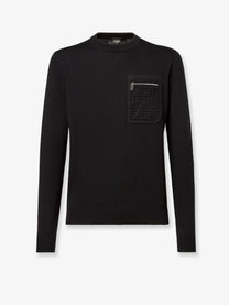 Fendi Men's FF Pocket Sweater Black