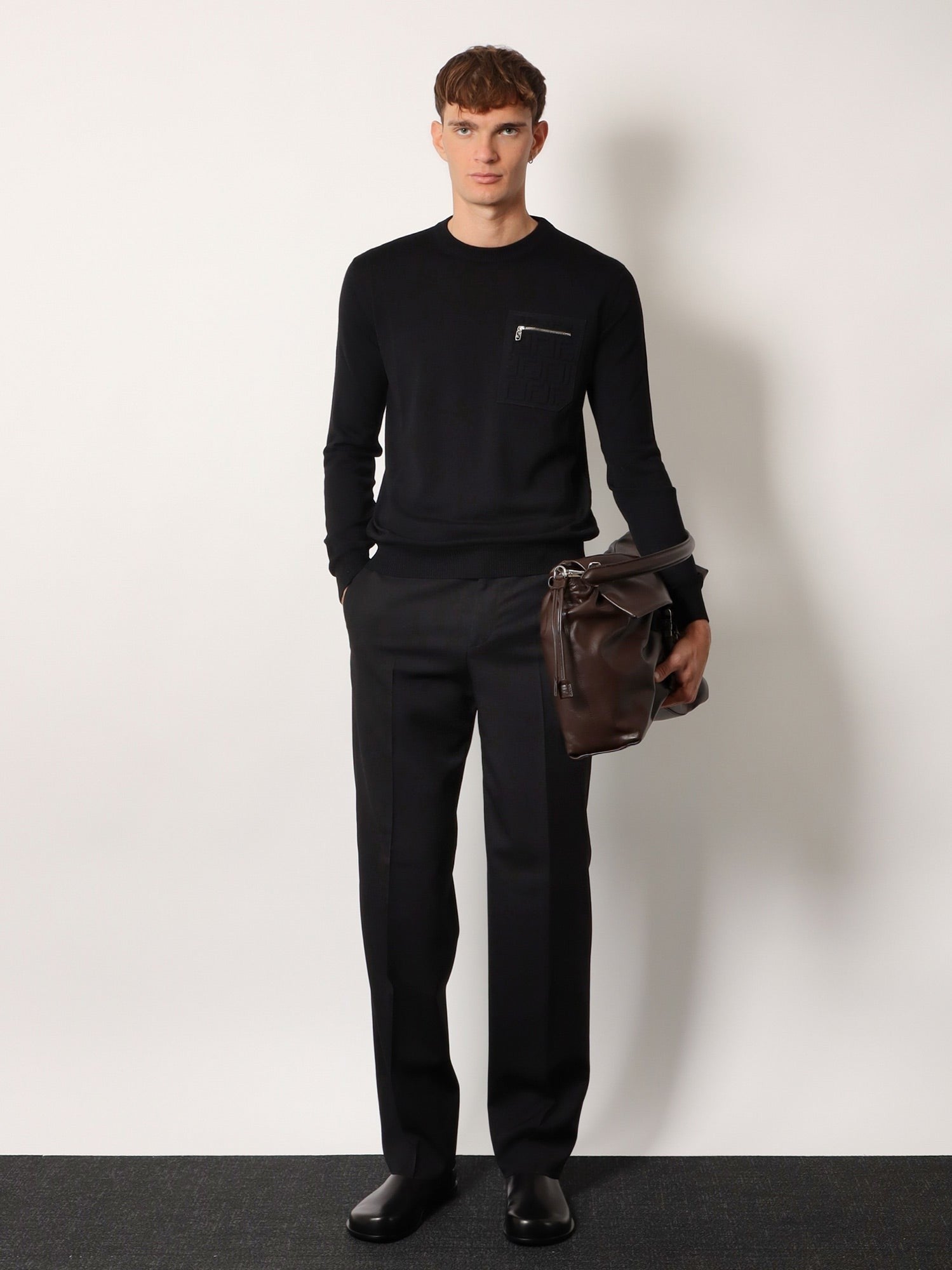Fendi Men's FF Pocket Sweater Black