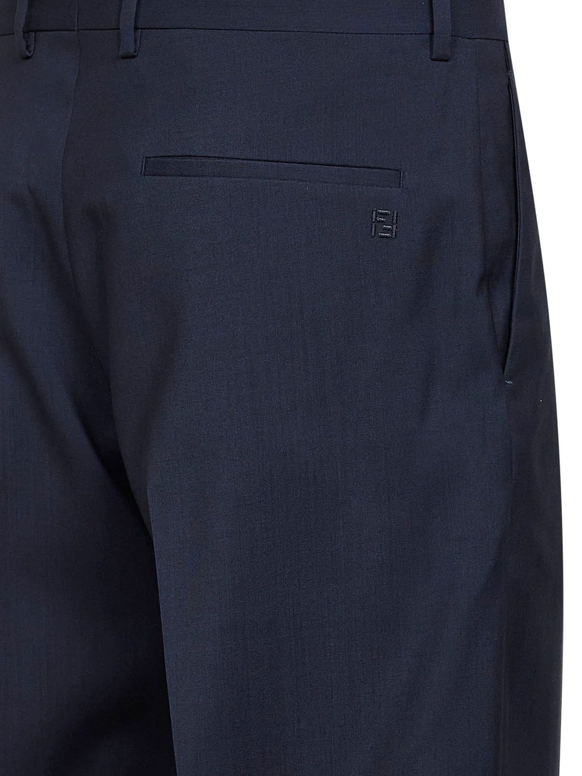 Fendi Men's Virgin Wool Trousers Blue