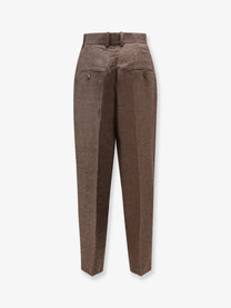Toteme Women's Viscose and Certified Wool Trousers Beige