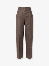 Toteme Women's Viscose and Certified Wool Trousers Beige