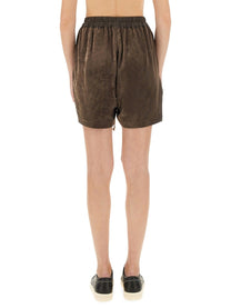 Rick Owens Women's Viscose and Cupro Shorts Brown, view 4