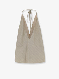 Alysi Women's Viscose and Linen Top White
