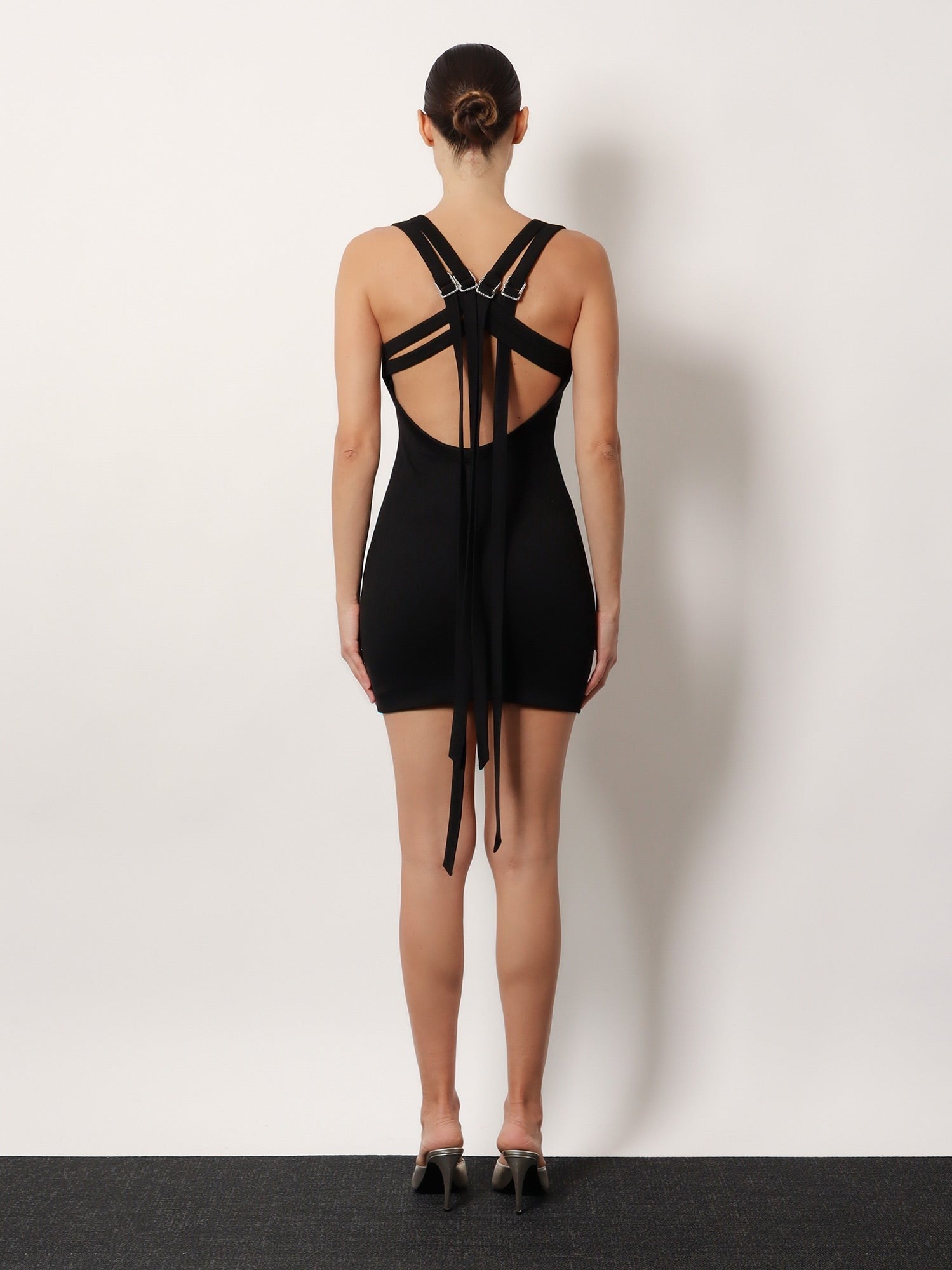 The Attico Women's Viscose Blend Mini Dress Black